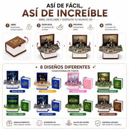 FoldVerse™ Llavero de libro plegable 3D