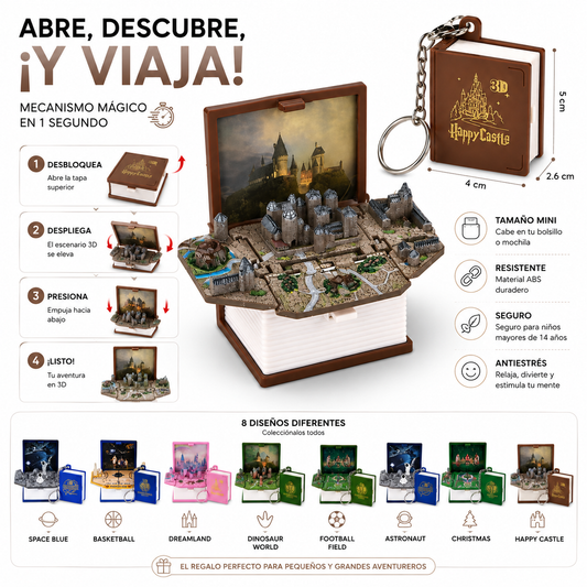FoldVerse™ Llavero de libro plegable 3D